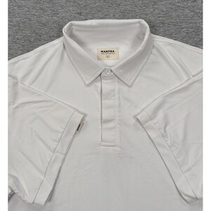 Mantra Polo Shirt Mens Size Large White Performance Stretch Golf Sports City